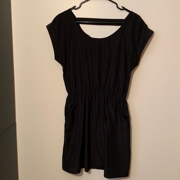 PINK ROSE casual plain black dress with pockets - Picture 1 of 7